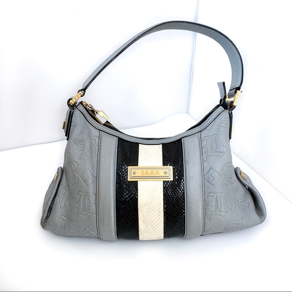 L.A.M.B. Handbags - L.A.M.B. Grey Logo Shoulder Bag